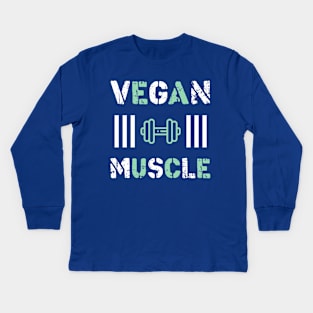 Vegan Muscle T-Shirt Funny Vegan saying vegetarian Kids Long Sleeve T-Shirt